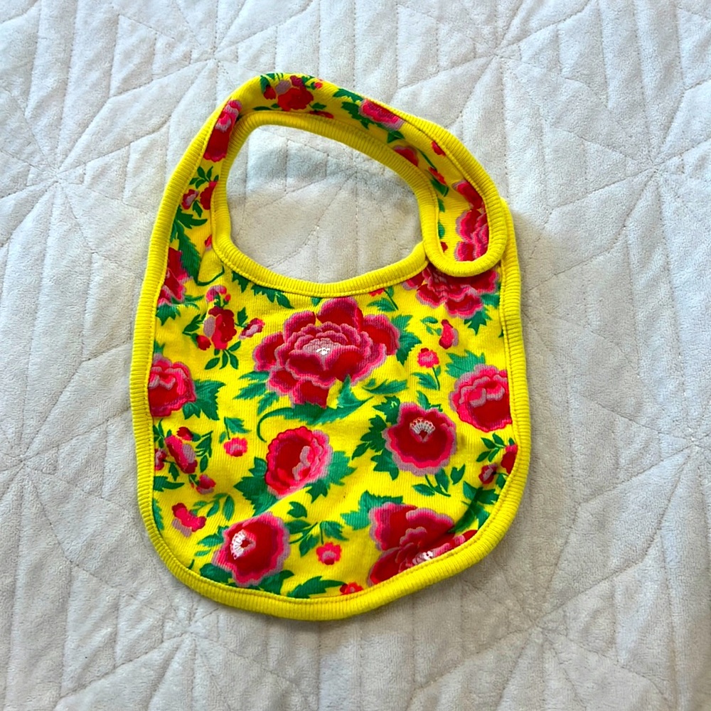 Rosie pope baby bib 100% cotton floral print